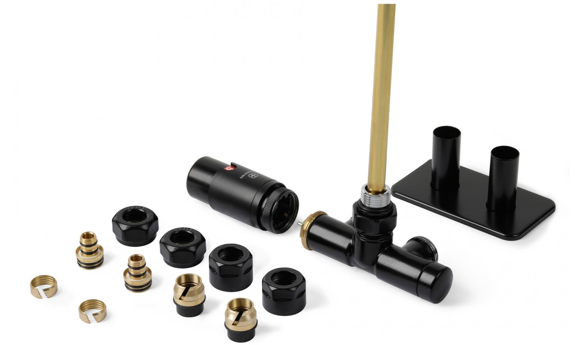 Terma Unico All in One zestaw zintegrowany termostatyczny z rurką zanurzeniową lewy czarny mat TGETUNICLK9M5