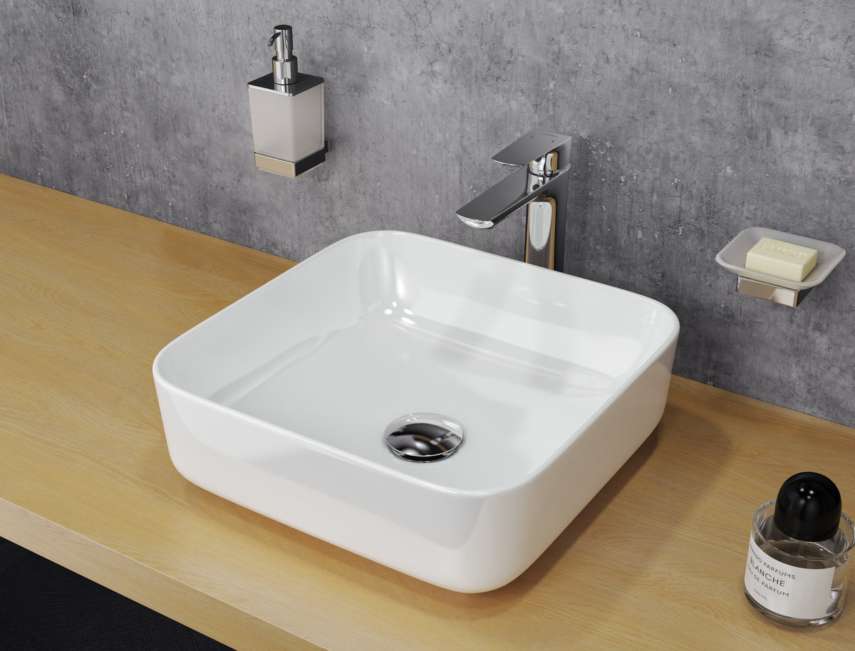 Actima Cori 38 umywalka nablatowa 38,5x38,5 cm kwadratowa biała CEAC.2201.WH