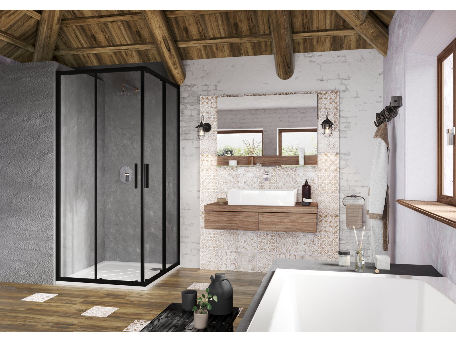 Ravak Formy szafka 100 cm podumywalkowa wisząca orzech X000001036