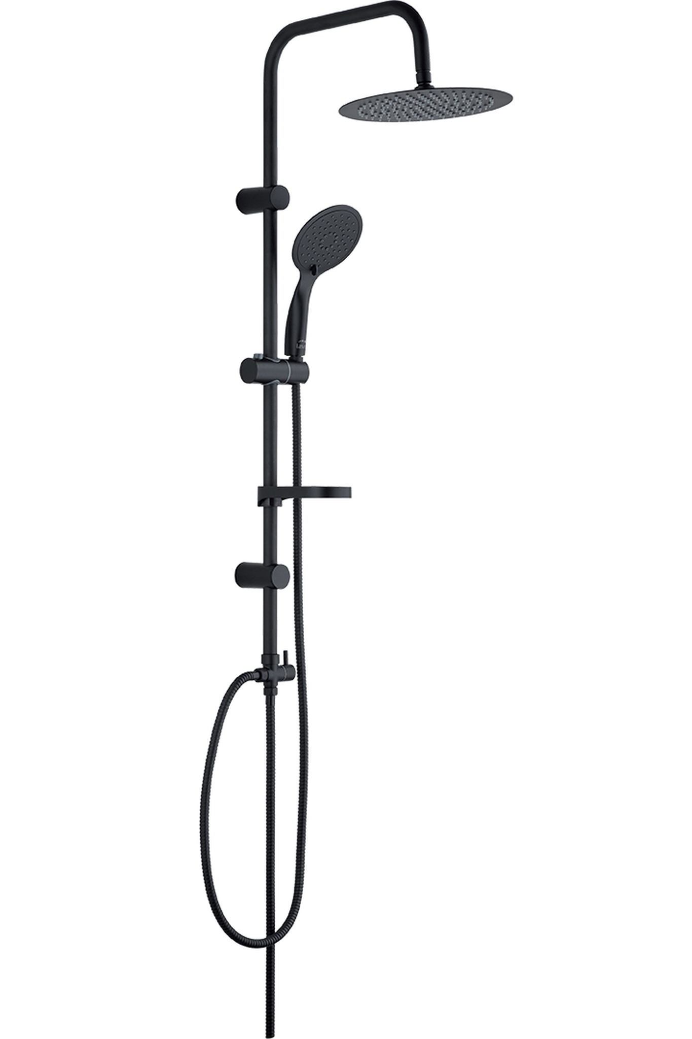 Laveo Fino zestaw prysznicowy ścienny z deszczownicą czarny PL270OX