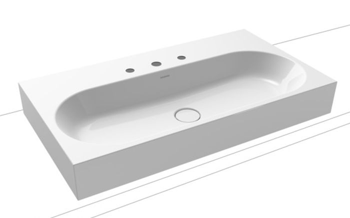 Kaldewei Centro umywalka 90x50 cm nablatowa prostokątna model 3058 biała 903106033001