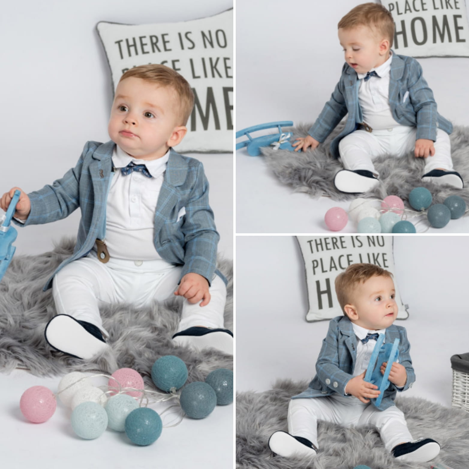 LaFerio Milano Garnitur jasny do chrztu dla chłopca