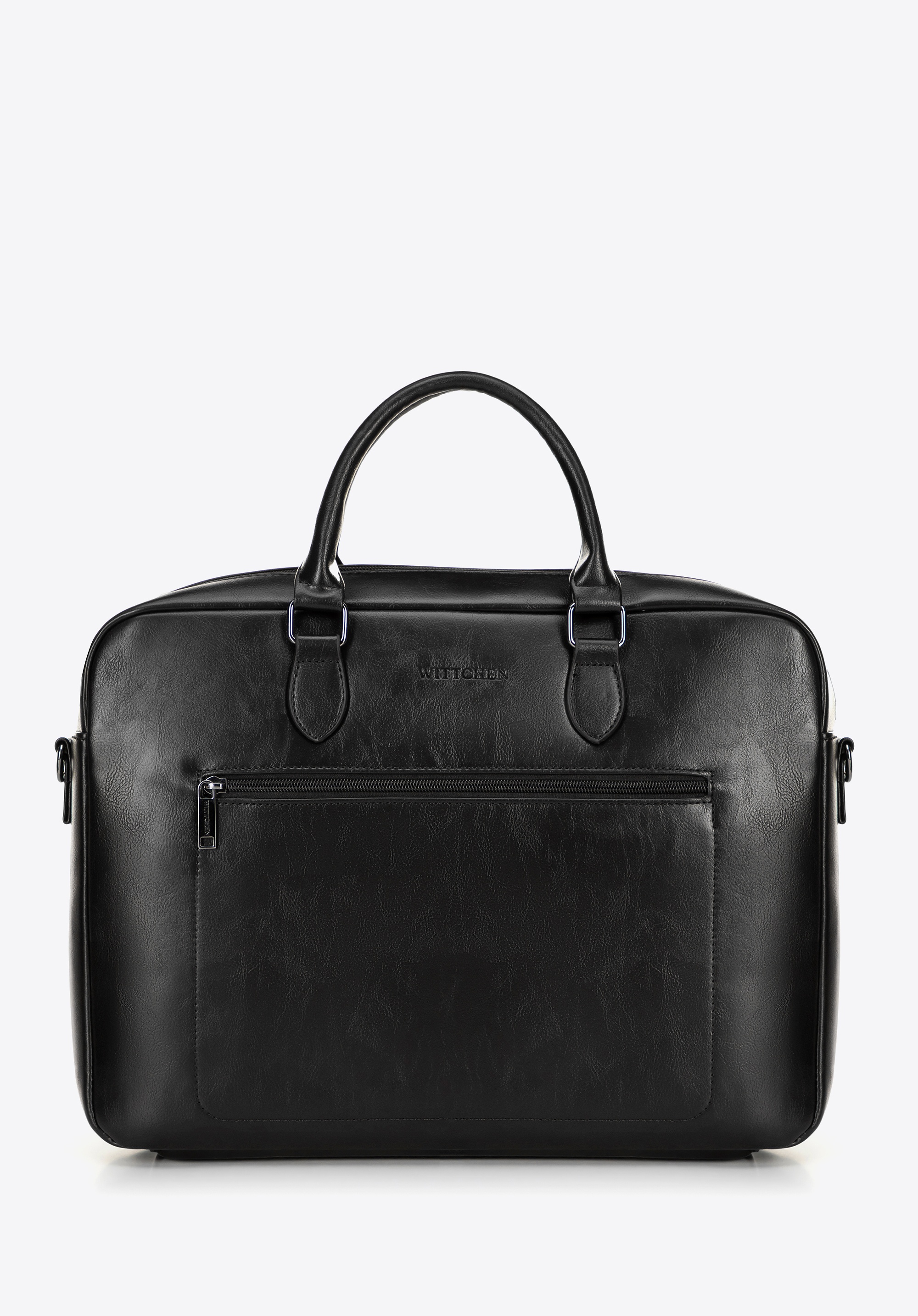 Męska torba na laptopa 16” z imitacji skóry czarna