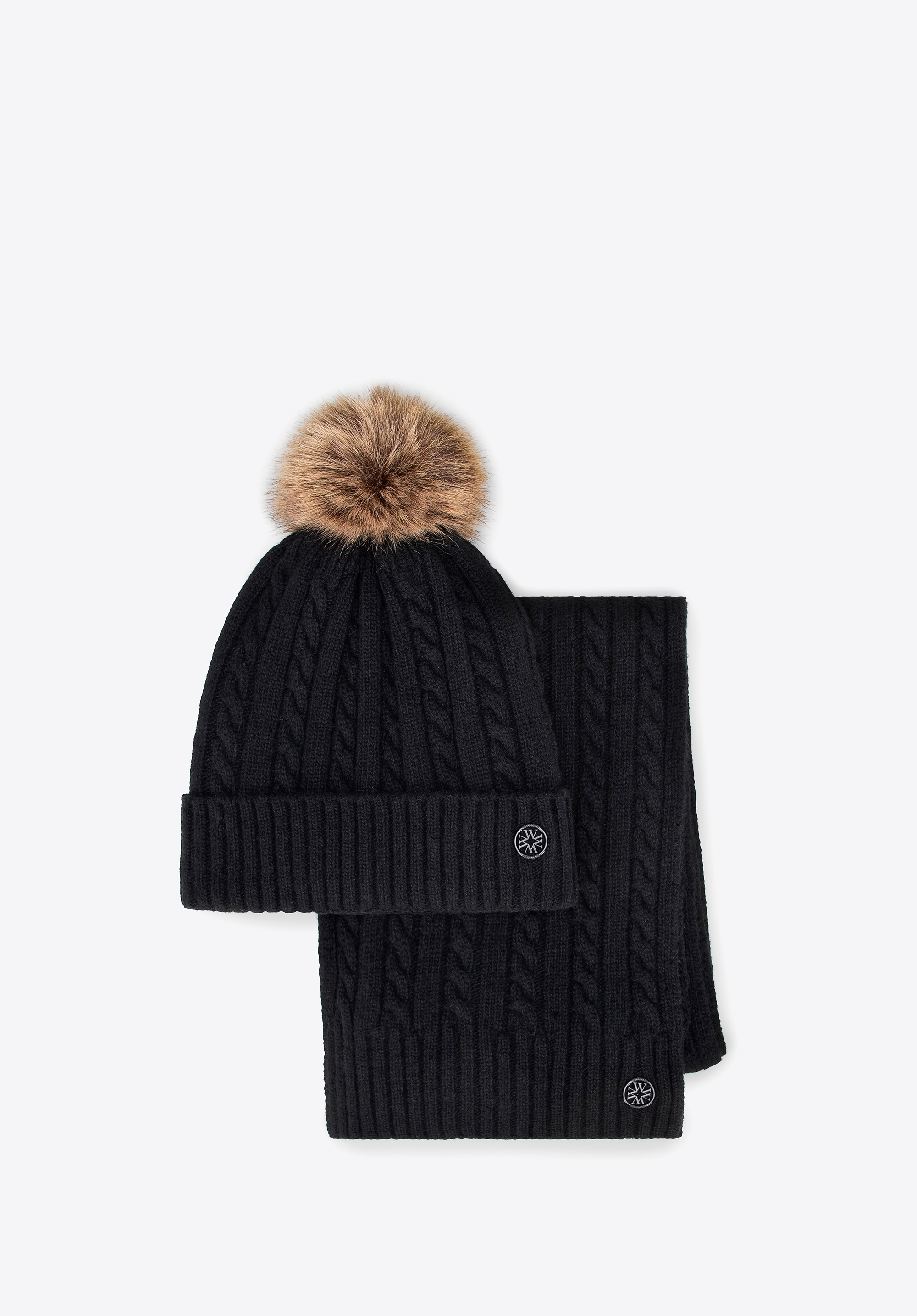 Damski zestaw zimowy z wełną czarny