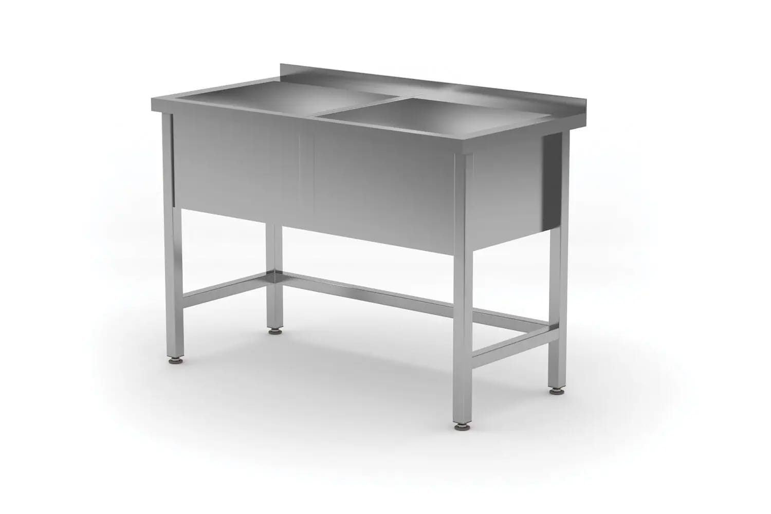 Basen gastronomiczny, zlewozmywak dwukomorowy 120x60x85cm z rantem | 813485