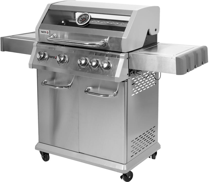 Grill gazowy z szafką, 4 palniki + palnik pomocniczy