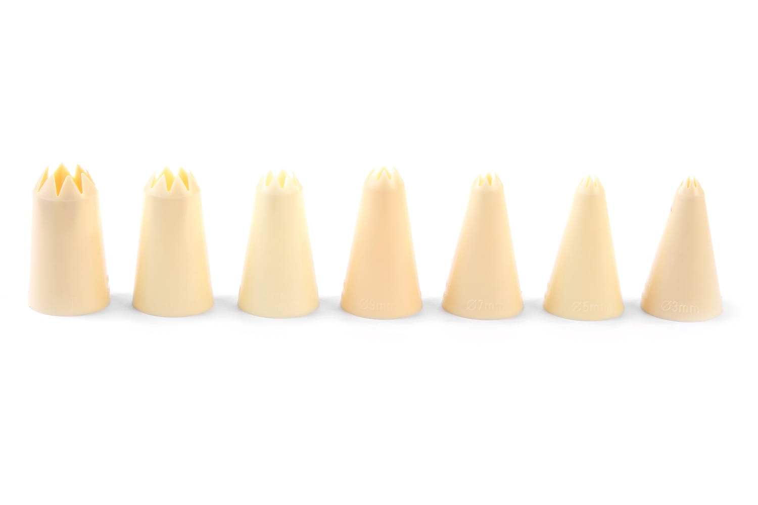 Końcówki karbowane do rękawów cukiernicych - 7 szt