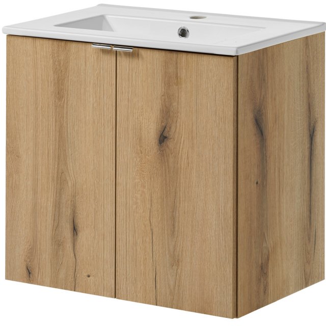 COMAD Szafka z drzwiami NOVA OAK z umywalką meblową DANCE 60 cm