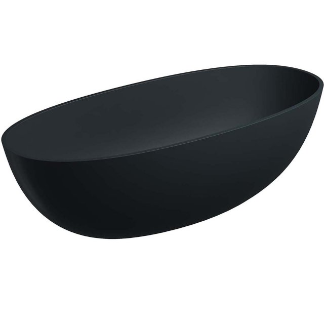 OMNIRES Wanna wolnostojąca SHELL M+ black lava mat 175x78 syfon z kor