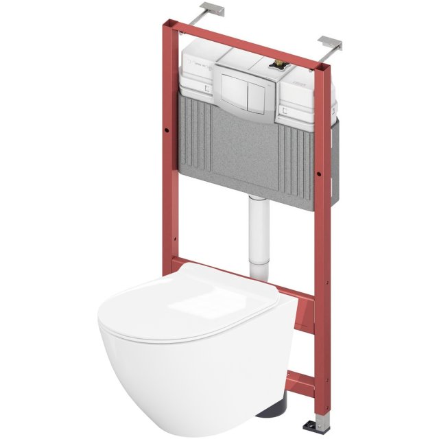 LAVITA Zestaw podtynkowy WC mechaniczny TECE BASE, miska, deska, przy