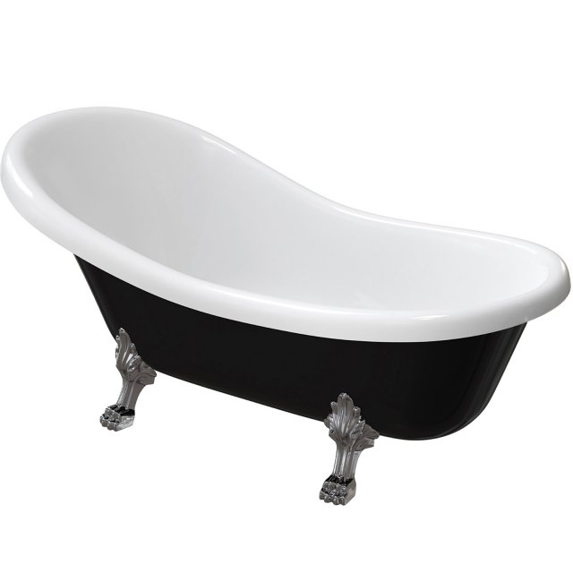 OMNIRES Wanna wolnostojąca ATENA COMFORT M+ 174x82 biały/czarny połys