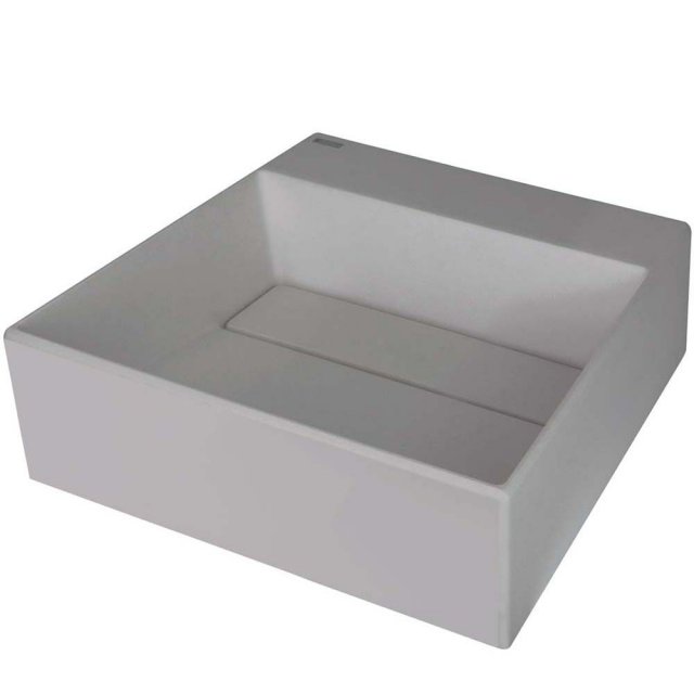 DEANTE Umywalka nablatowa CORREO 40x40 granitowa z maskownicą szary m