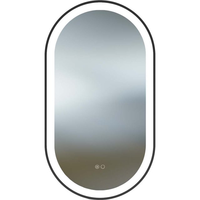 Lustro owalne LED GLOW 50x90 z włącznikiem dotykowym i matą grzewczą