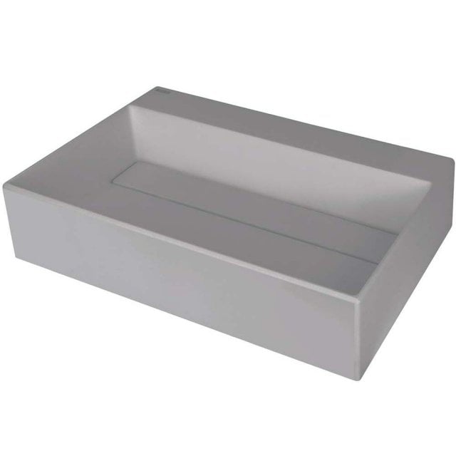 DEANTE Umywalka nablatowa CORREO 60x40 granitowa z maskownicą szary m