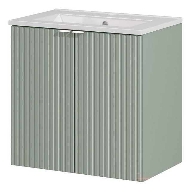 COMAD Szafka z drzwiami LINE REED GREEN z umywalką meblową DANCE 60 c