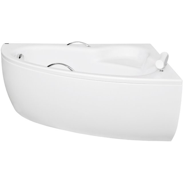 BESCO Wanna narożna NATALIA Premium 150x100 cm prawa zagłówek + 2 uch