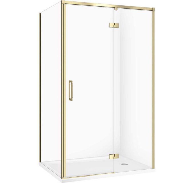 CERSANIT Kabina prysznicowa LARGA złota, prawa 120x90 szkło transpare