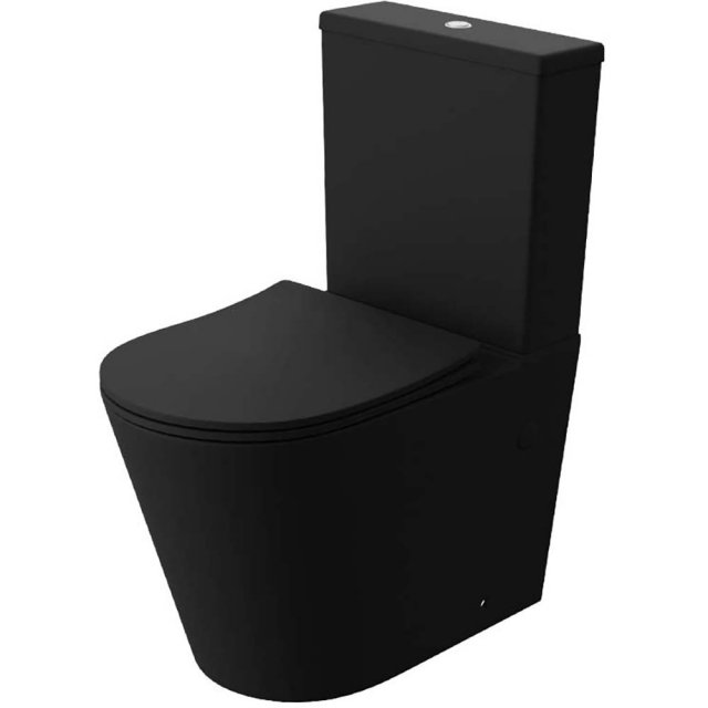 LAVITA Kompakt WC NEPTUN bezkołnierzowy z deską duroplastową czarny