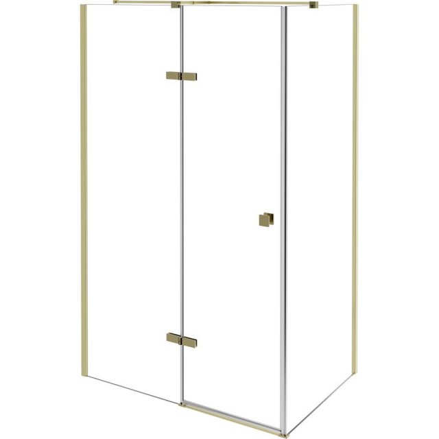 BESCO Kabina prysznicowa prostokątna PIXA GOLD prawa 120x80x195 złota