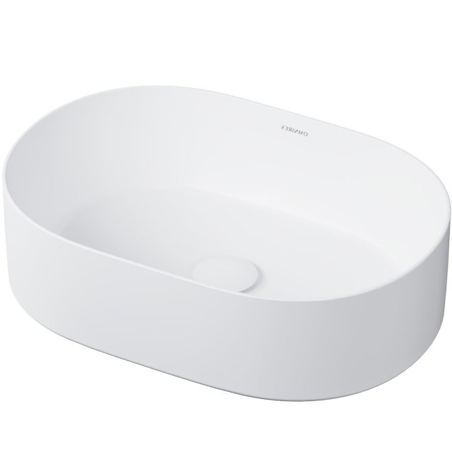 OMNIRES Umywalka nablatowa MESA 46 owalna biały mat MESA460BM