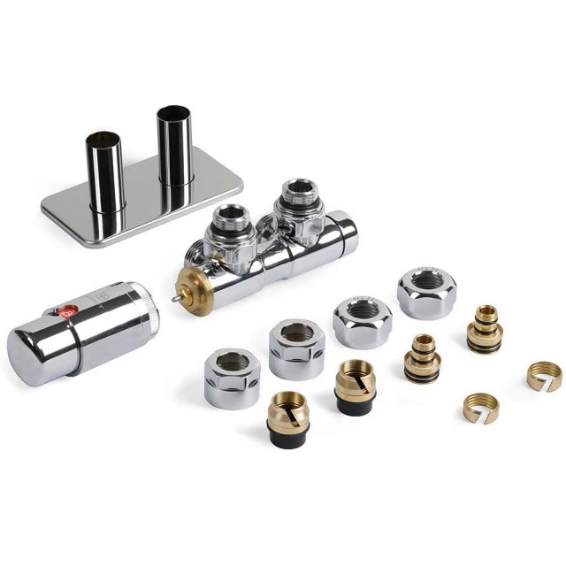 TERMA Zestaw zintegrowany termostatyczny TWINS lewy chrom TGETTWINLKC