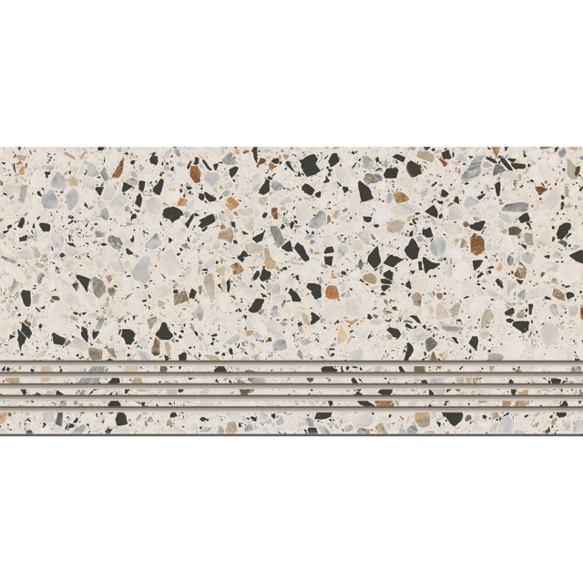 Gres szkliwiony stopnica FLAKE MULTICOLOR lappato 29,8x59,8 gat. I