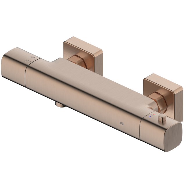 KFA Bateria prysznicowa MALAGA termostatyczna ścienna różowa złota sz