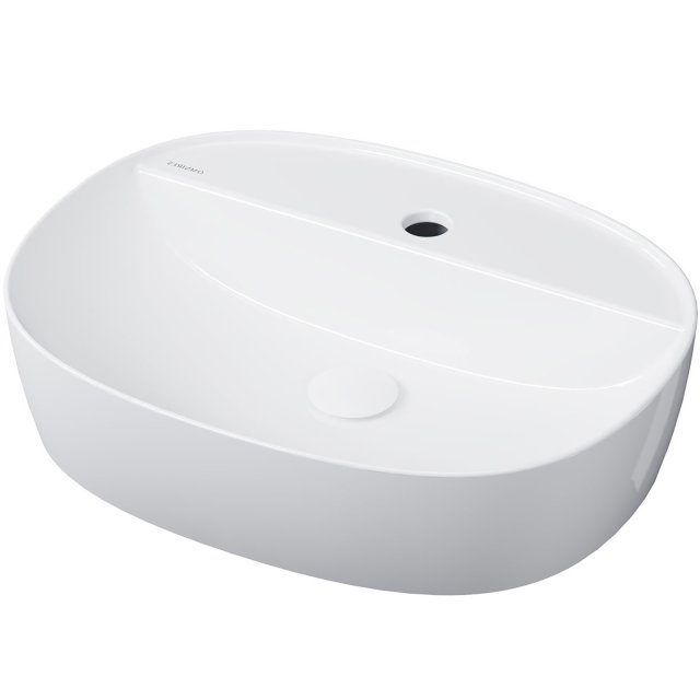 OMNIRES Umywalka nablatowa ATLANTA 50 owalna biały połysk ATLANTA505B