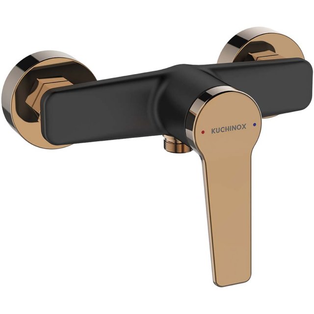 KUCHINOX Bateria prysznicowa ścienna ALANIS czarna/różowe złoto BQI_8