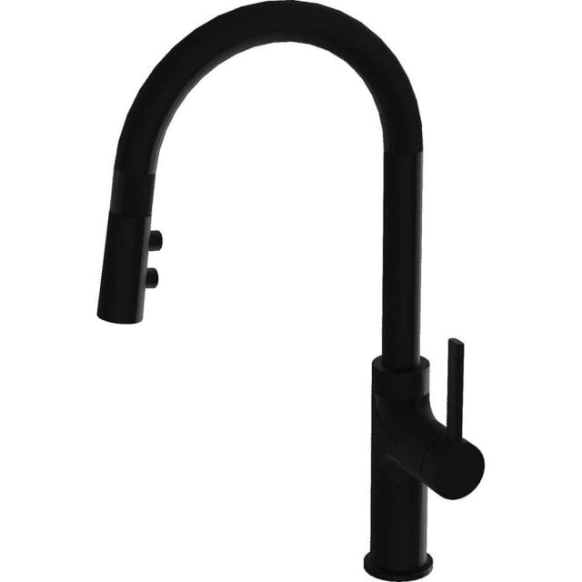 LAVITA Bateria kuchenna stojąca ORION z wyciąganą wylewką czarna mato