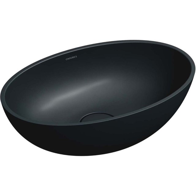 OMNIRES Umywalka nablatowa SHELL M+ black lava mat 50x32 SHELL500UNBL