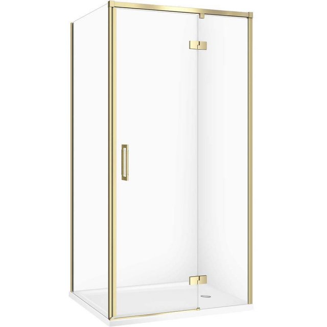 CERSANIT Kabina prysznicowa LARGA złota, prawa 100x80 szkło transpare