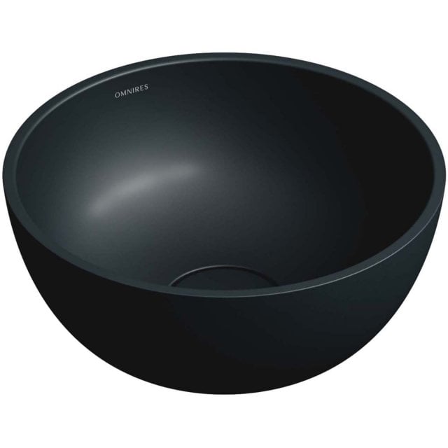 OMNIRES Umywalka nablatowa SHELL M+ black lava mat O35 SHELL350UNBLV