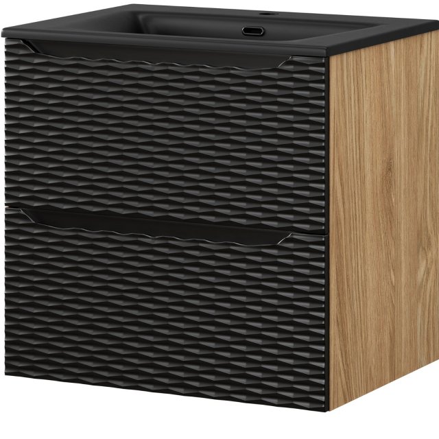 COMAD Szafka OCEAN BLACK z umywalką meblową SKY BL 60 cm