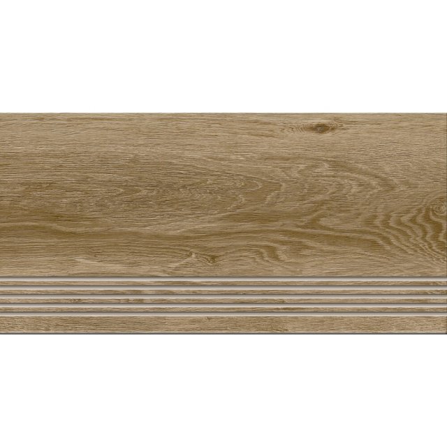 Gres szkliwiony stopnica STARWOOD brown structure mat 29,8x59,8 gat.