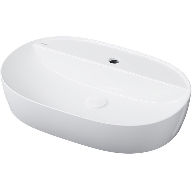 OMNIRES Umywalka nablatowa ATLANTA 60 owalna biały połysk ATLANTA610B