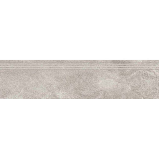 Gres szkliwiony stopnica MARENGO light grey mat 8mm 29,8x119,8 gat. I