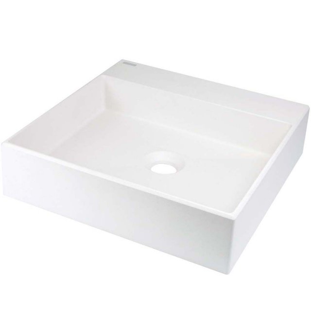 DEANTE Umywalka nablatowa CORREO 40x40 granitowa alabaster CQR_AU4S