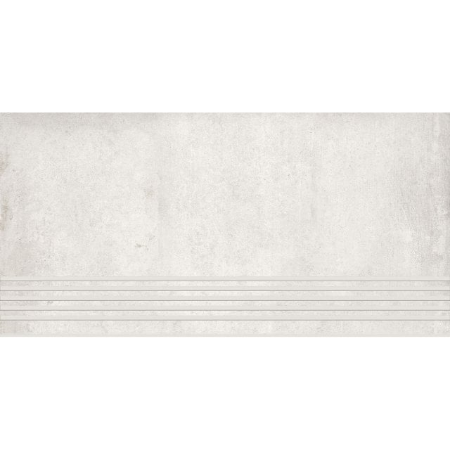 Gres szkliwiony stopnica DIVERSO white mat 29,8x59,8 gat. I