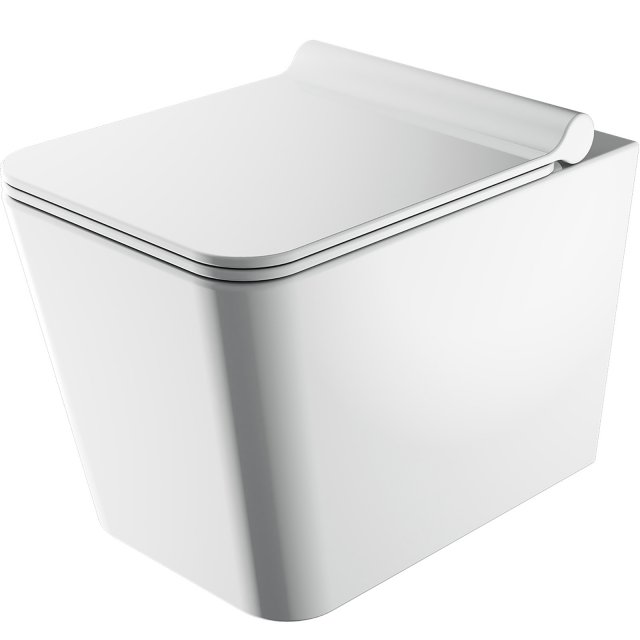 OMNIRES Miska WC podwieszana BOSTON bezkołnierzowa z deską wolnoopada