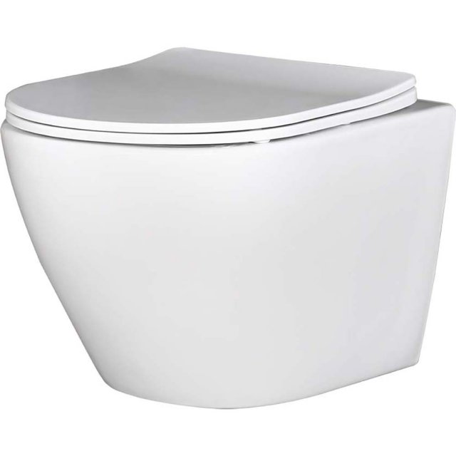 LAVEO Miska WC podwieszana DESNA bezkołnierzowa z deską wolnoopadając