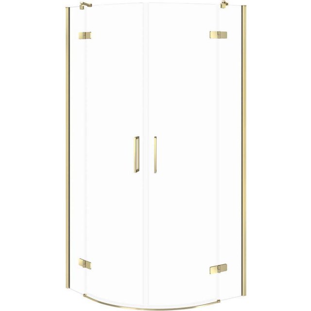 CERSANIT Kabina prysznicowa półokrągła JOTA 80x80 złota, szkło transp
