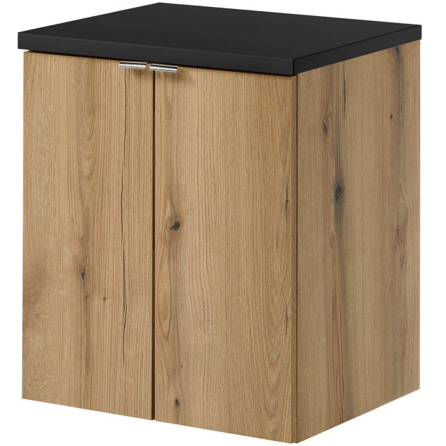COMAD Szafka podumywalkowa z drzwiami NOVA OAK z blatem BLACK 50 cm