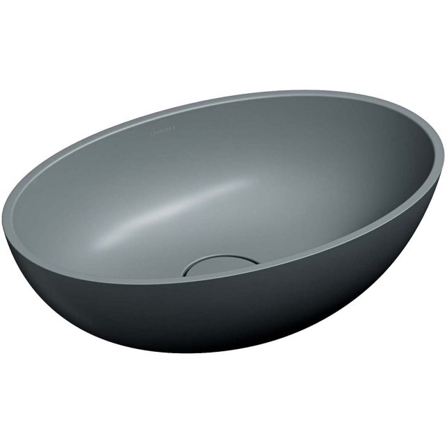 OMNIRES Umywalka nablatowa SHELL M+ ash grey mat 50x32 SHELL500UNAG