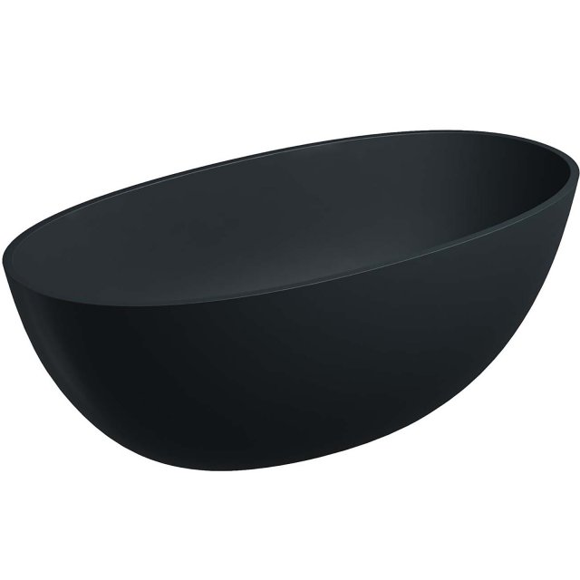 OMNIRES Wanna wolnostojąca SHELL M+ black lava mat 148x75 syfon z kor