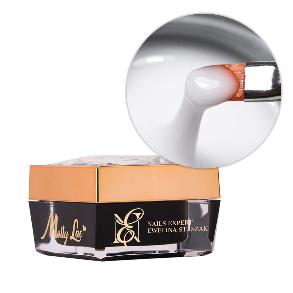 Samopoziomujący mleczny żel budujący self-leveling builder gel LED/UV Freeze Easy MollyLac by Ewelina Staszak HEMA/Di-HEMA Free 15g