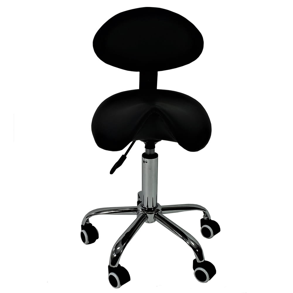 CO Taboret kosmetyczny OPTIMA z oparciem czarny CN03561