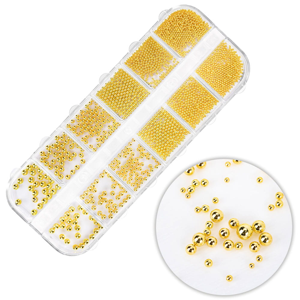 Kasetka z ozdobami bulion Molly Nails złoty gold 1000 sztuk