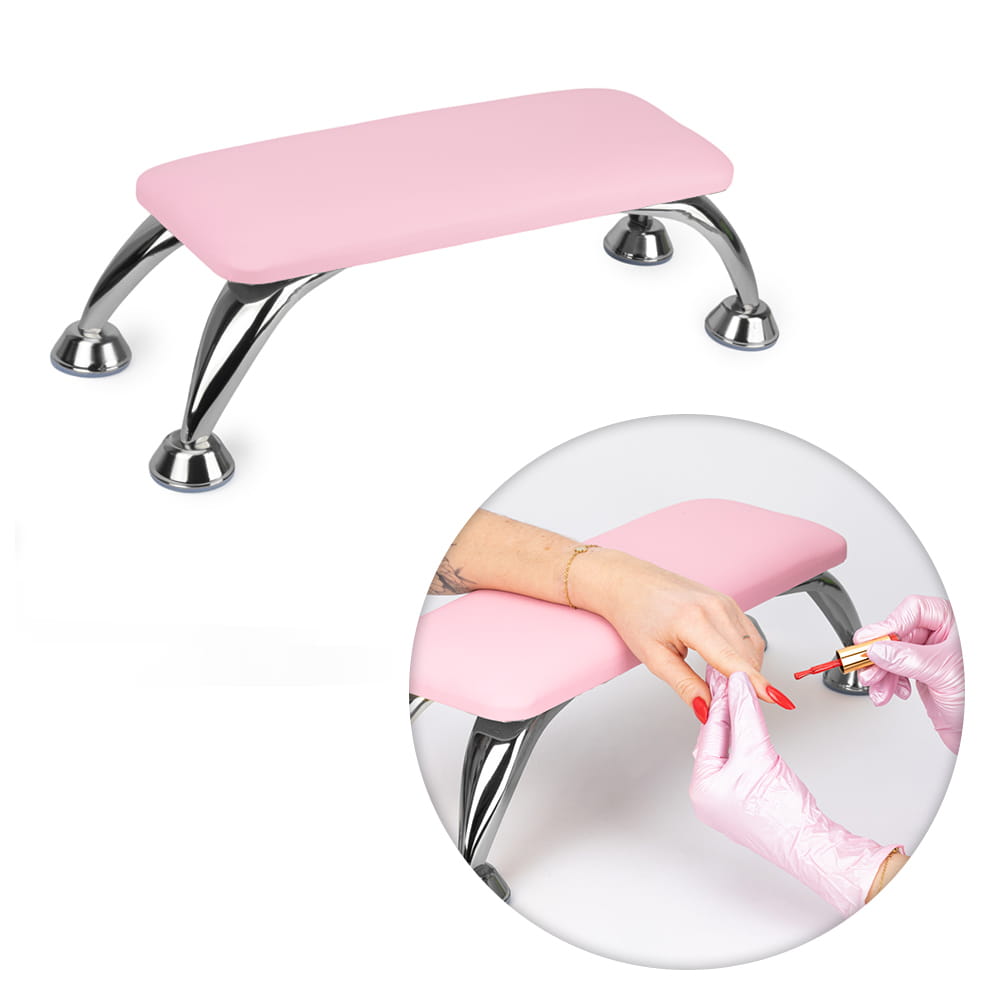 Podpórka do manicure na srebrnych nóżkach Allelac różowa