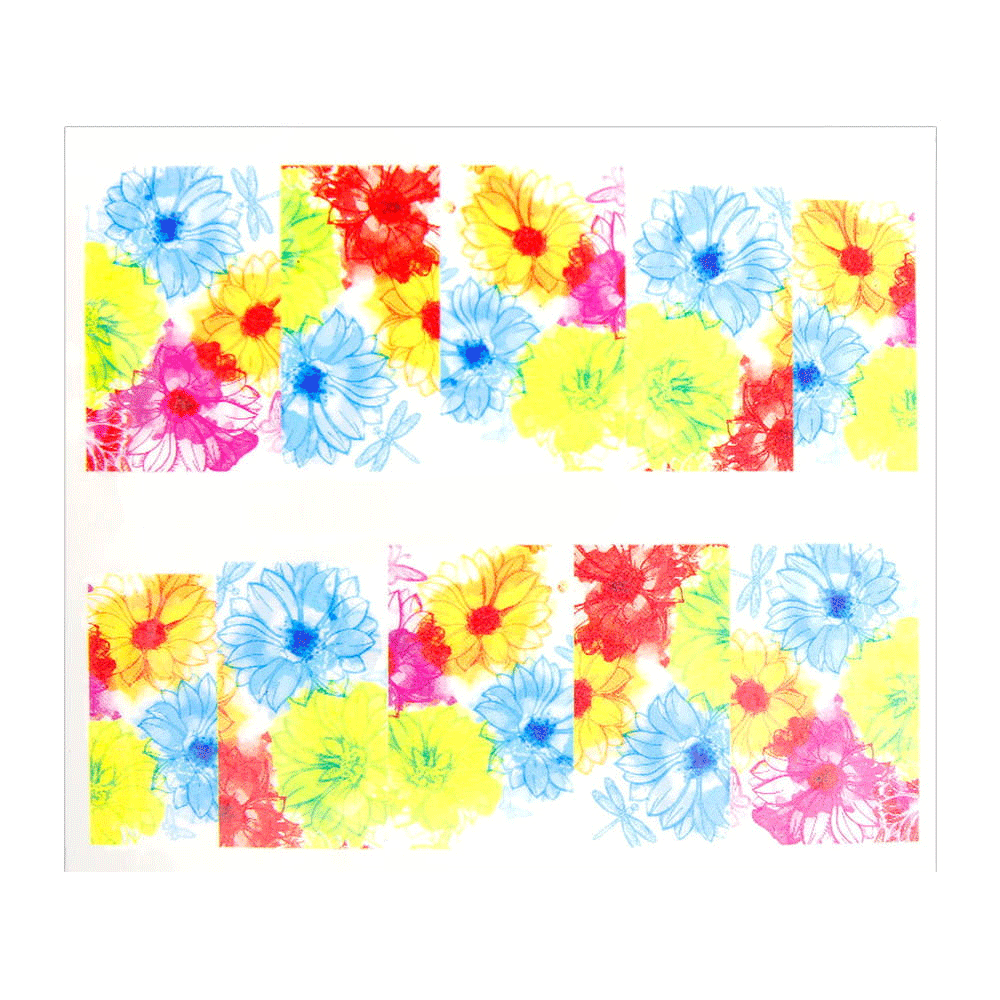 Naklejki wodne do paznokci arkusz 6,5 x 5,5 cm na 10 palców yb Nr 319